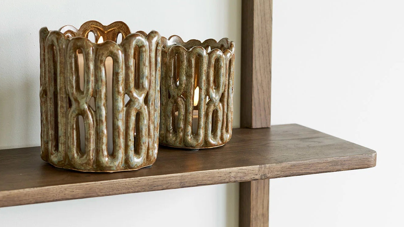 Wall shelf Luzifer - made of dark oak wood