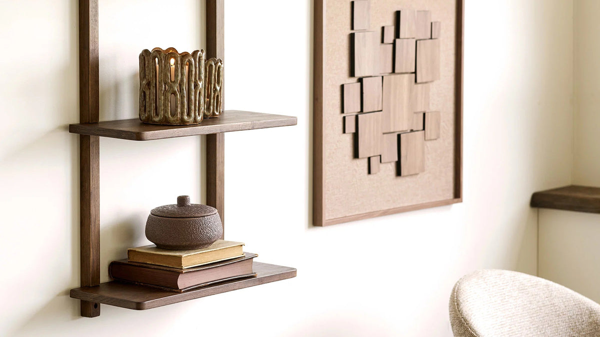 Wall shelf Luzifer - made of dark oak wood