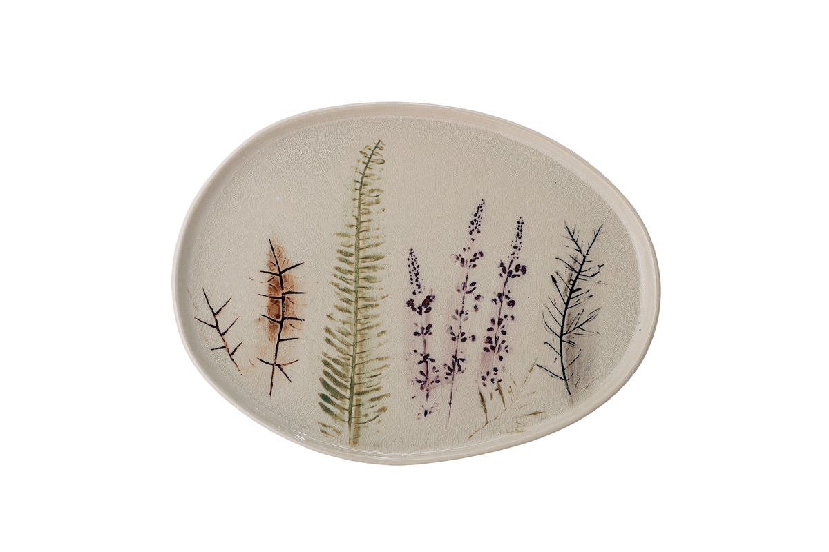 Serving Platter Céloria - made of stoneware - floral motif
