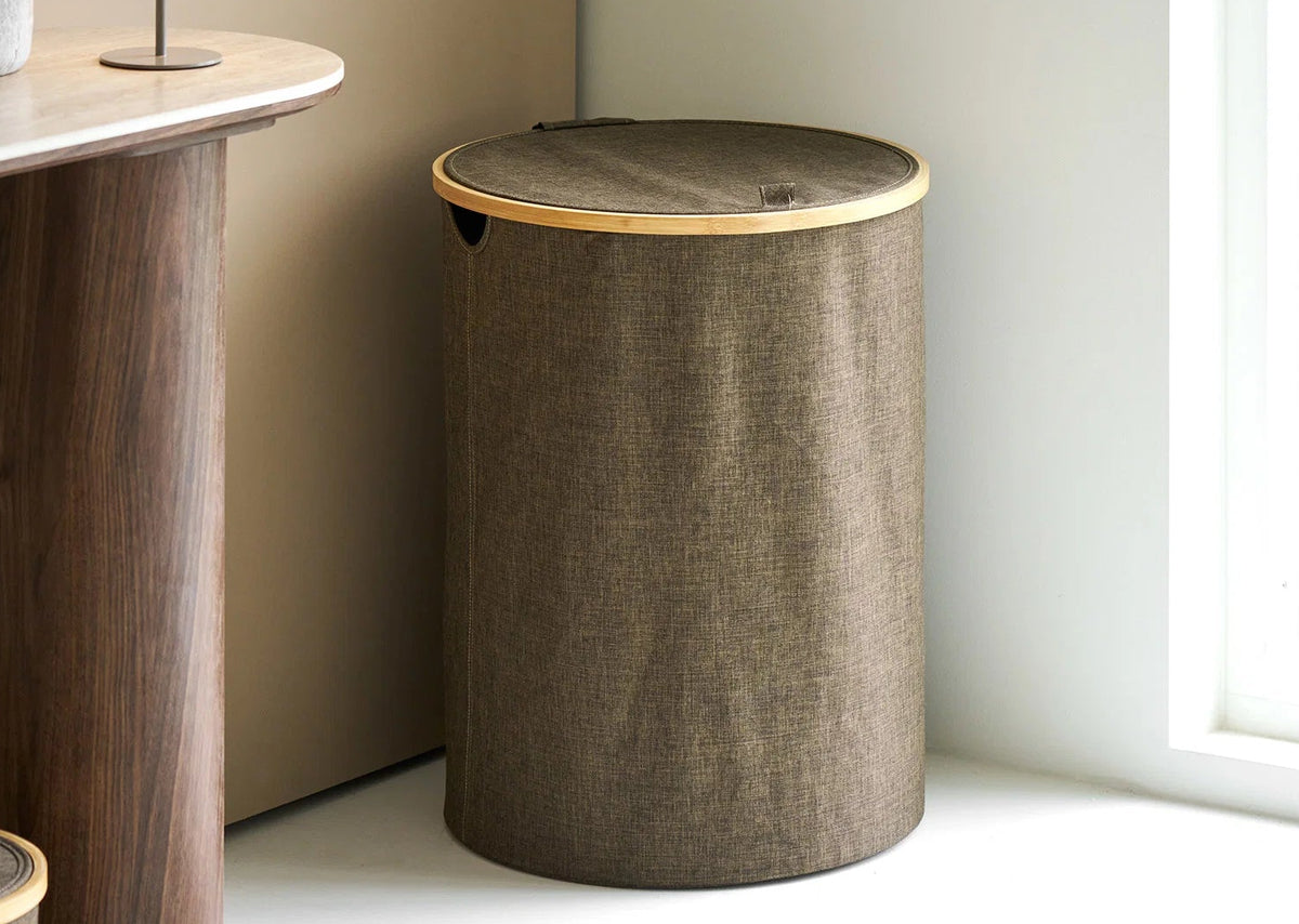 Laundry basket Marcello - made of bamboo and polyester