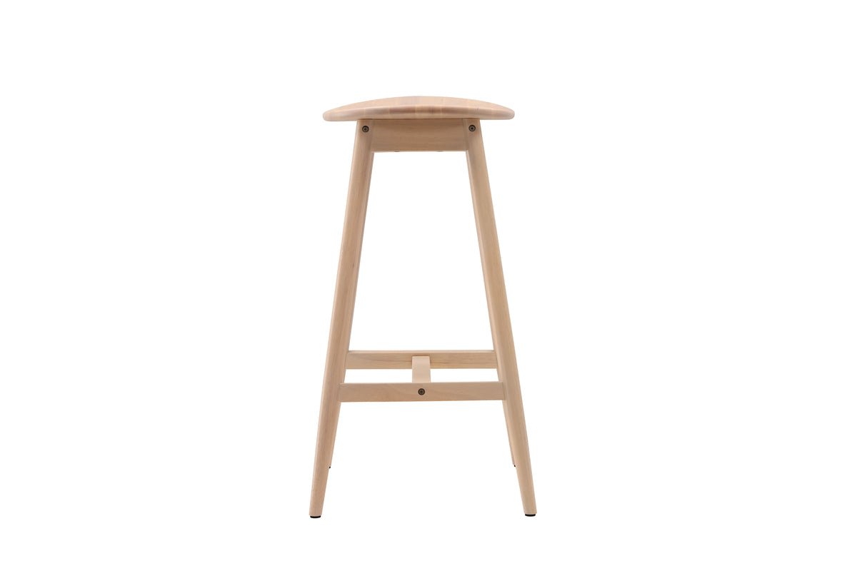 Bar stool Omni - made of rubberwood in natural look