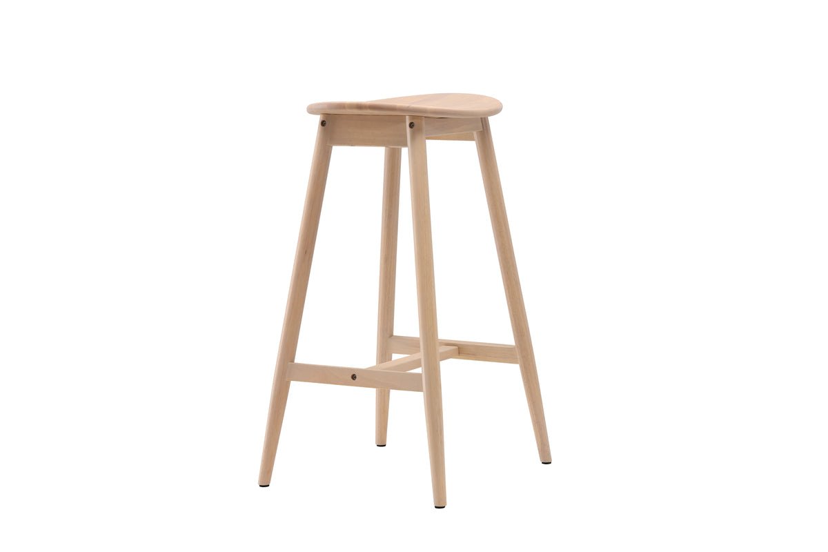 Bar stool Omni - made of rubberwood in natural look