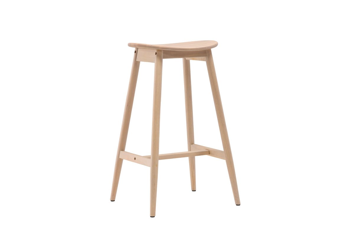 Bar stool Omni - made of rubberwood in natural look