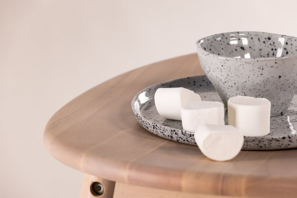 Bar stool Omni - made of rubberwood in natural look