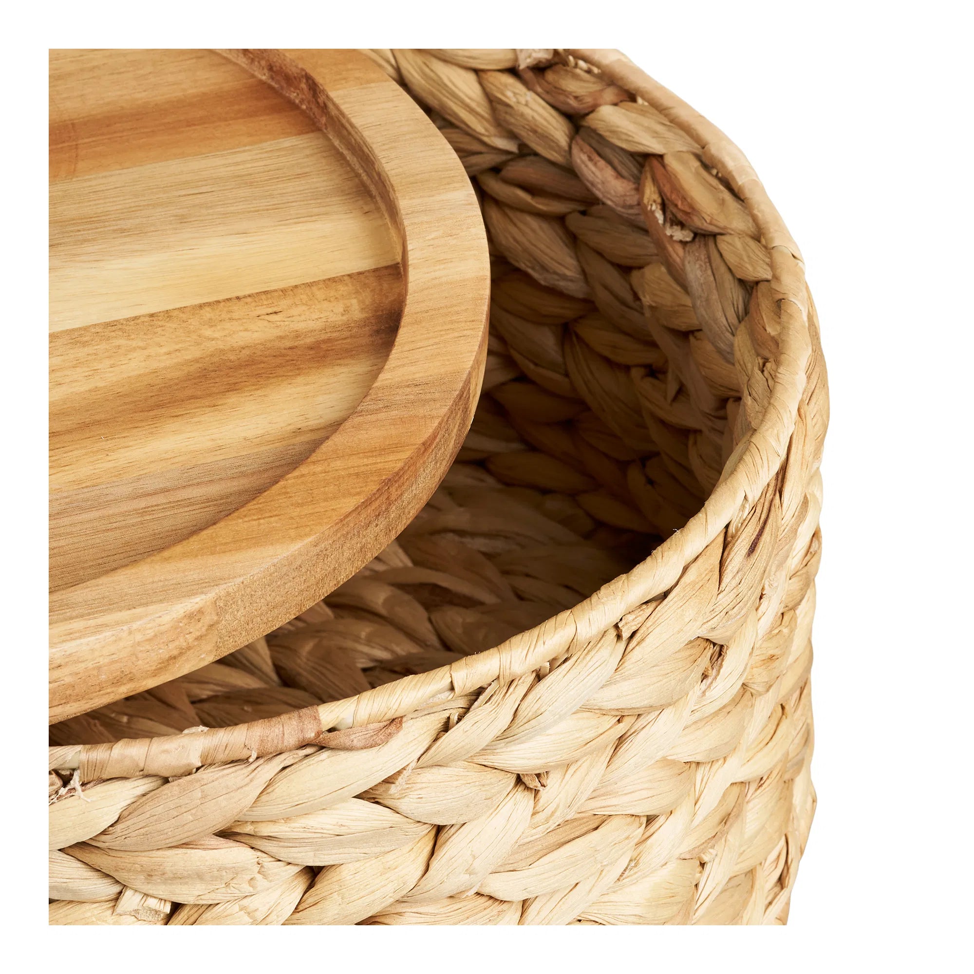 Storage Baskets Vardina - Made from Water Hyacinth with Lid (Set of 3)