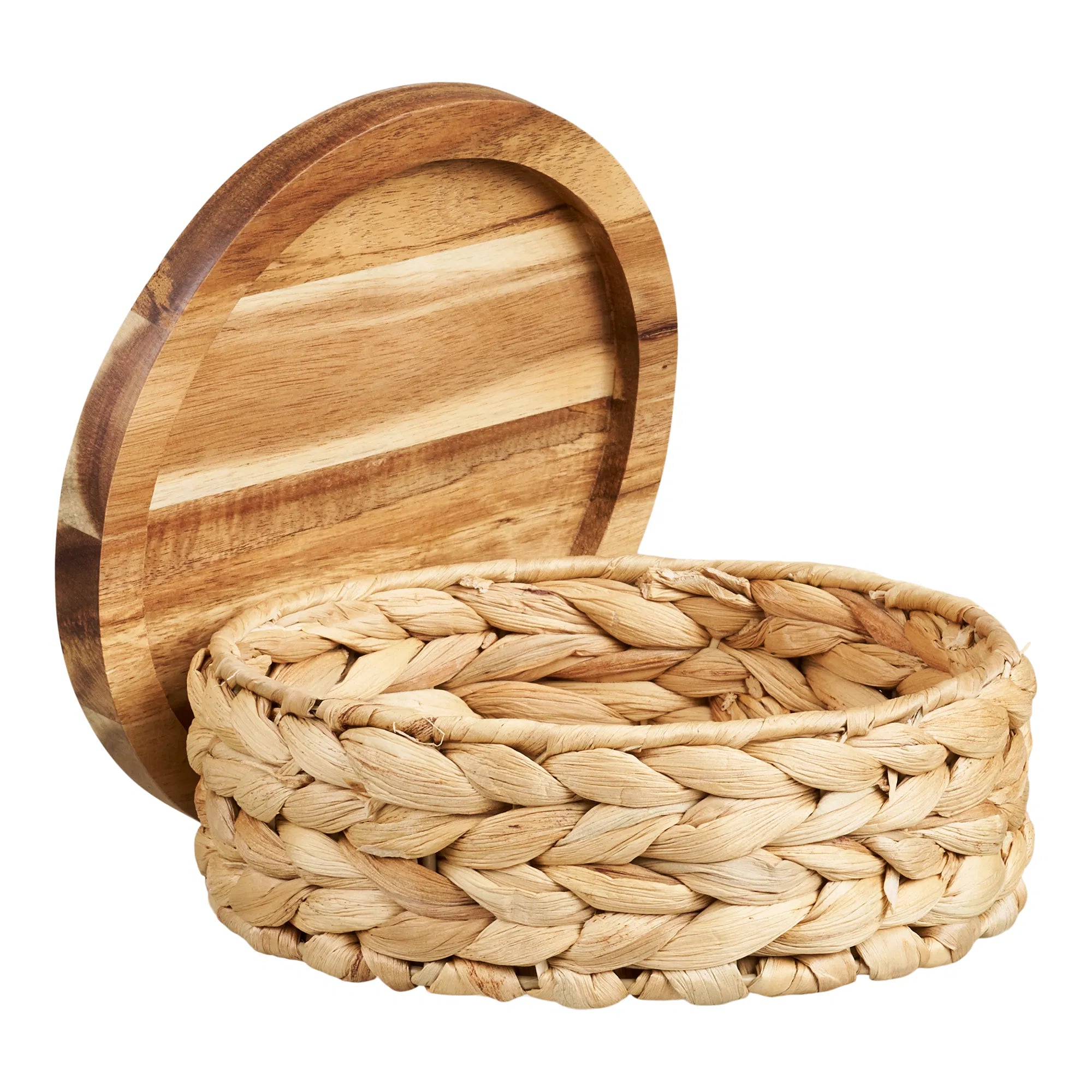 Storage Baskets Vardina - Made from Water Hyacinth with Lid (Set of 3)