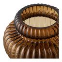 Vase Clara – Ribbed glass in smoked Brown