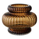 Vase Clara – Ribbed glass in smoked Brown