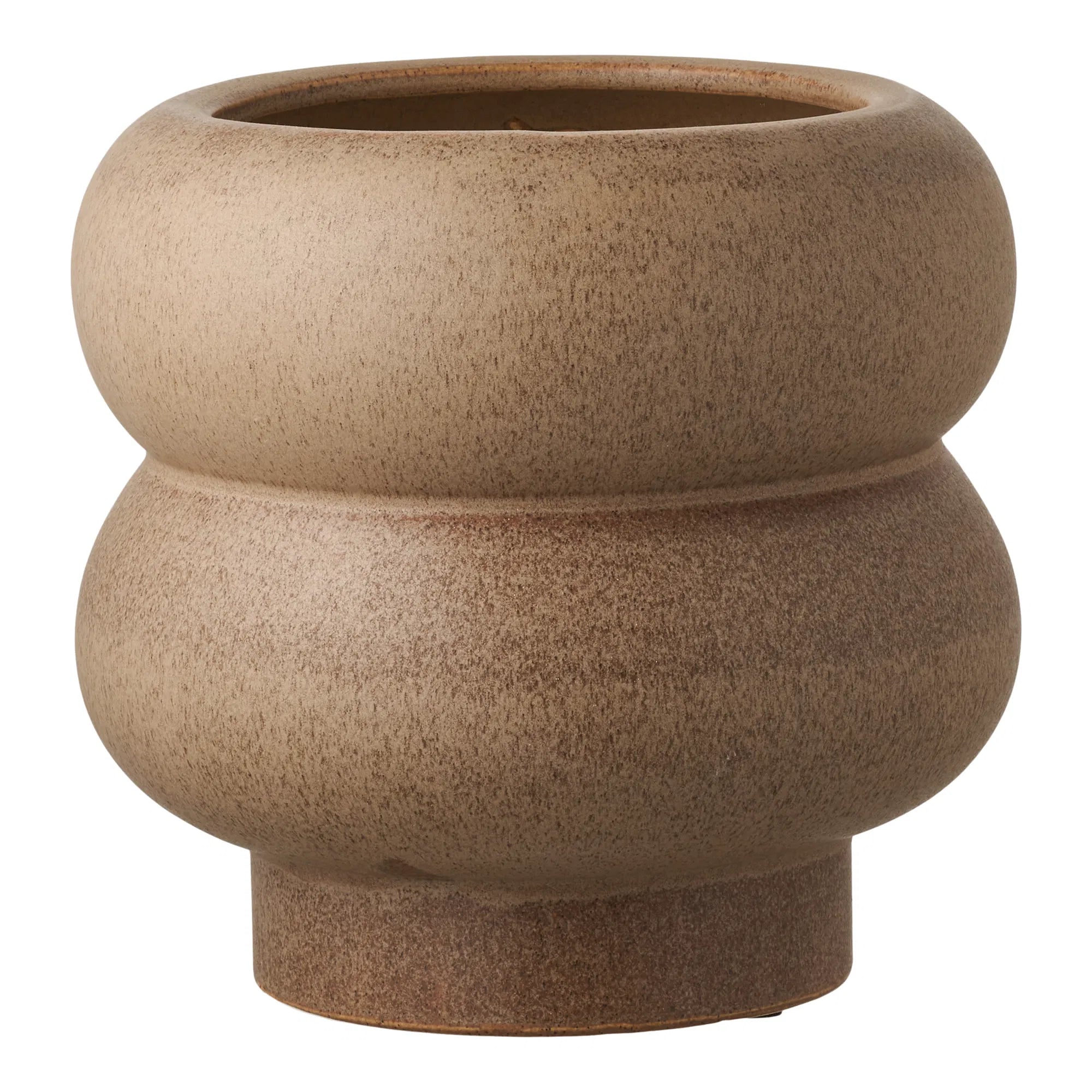 Flowerpot "Arvello" – Brown Ceramic Design with Organic Shape