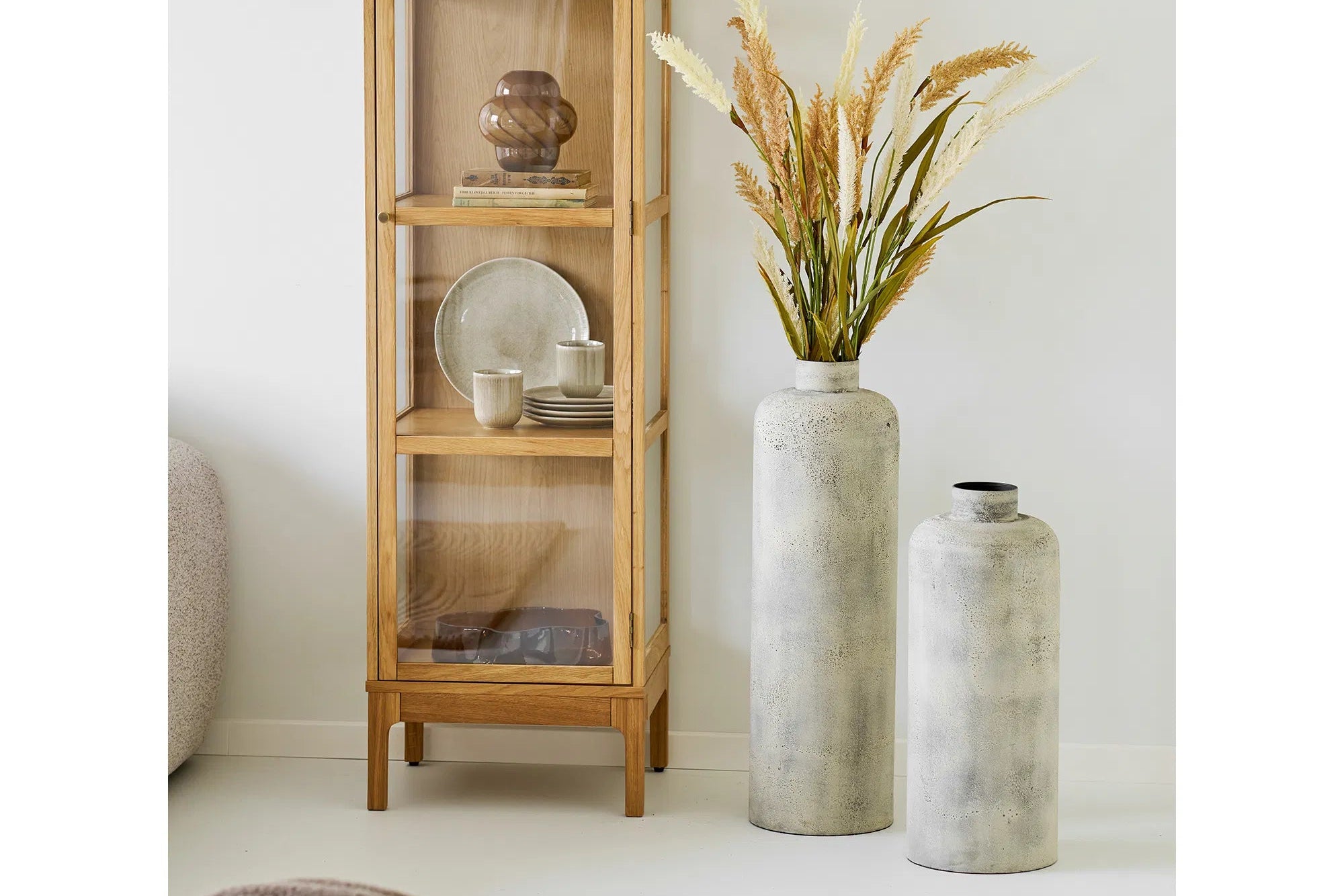 Vase Fjornella - Large Vase in Antique Beige Look