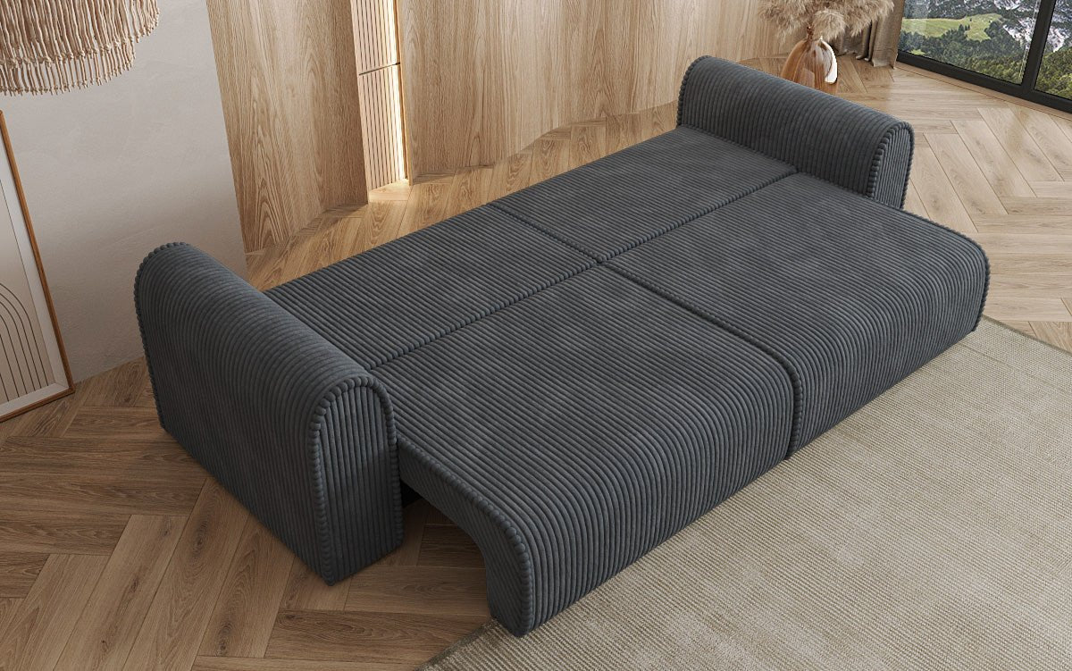 Designer Sofa Big Buddy 3-Seater with Sleeping Function and Storage in Wide Corduroy