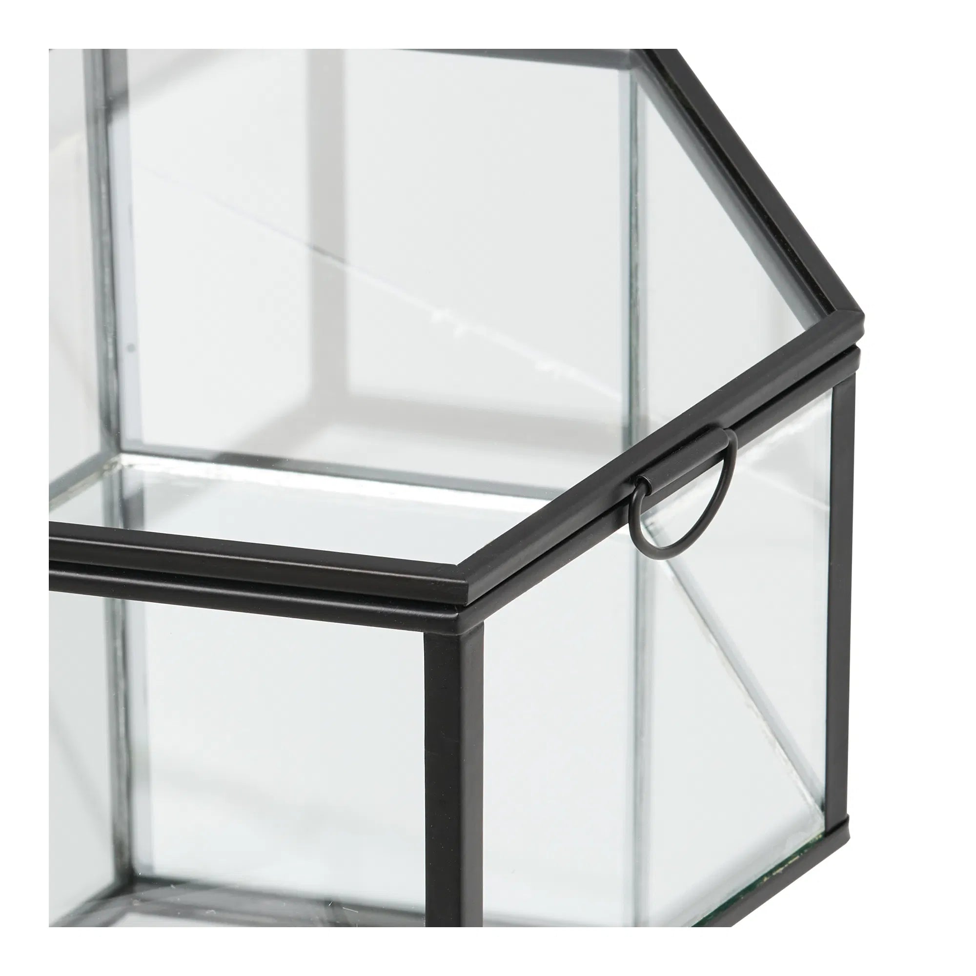Storage Box Varnelle - made of Glass with Metal Frame (Set of 2)