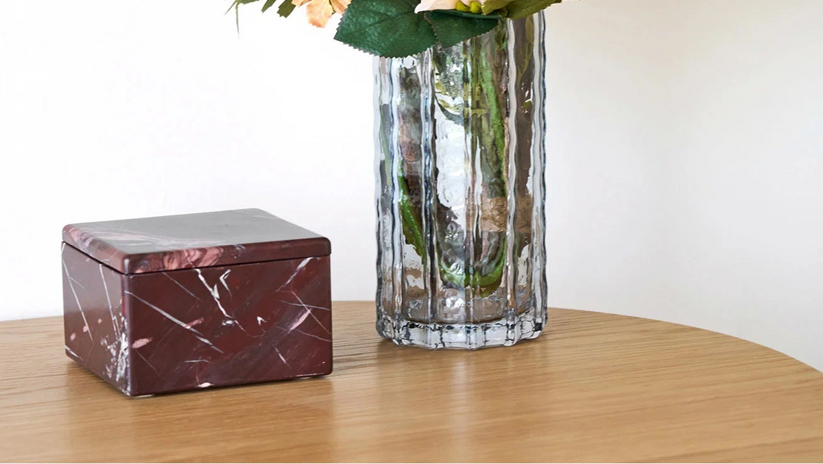 Aufbewahrungsbox Jari - mit Deckel aus Marmor