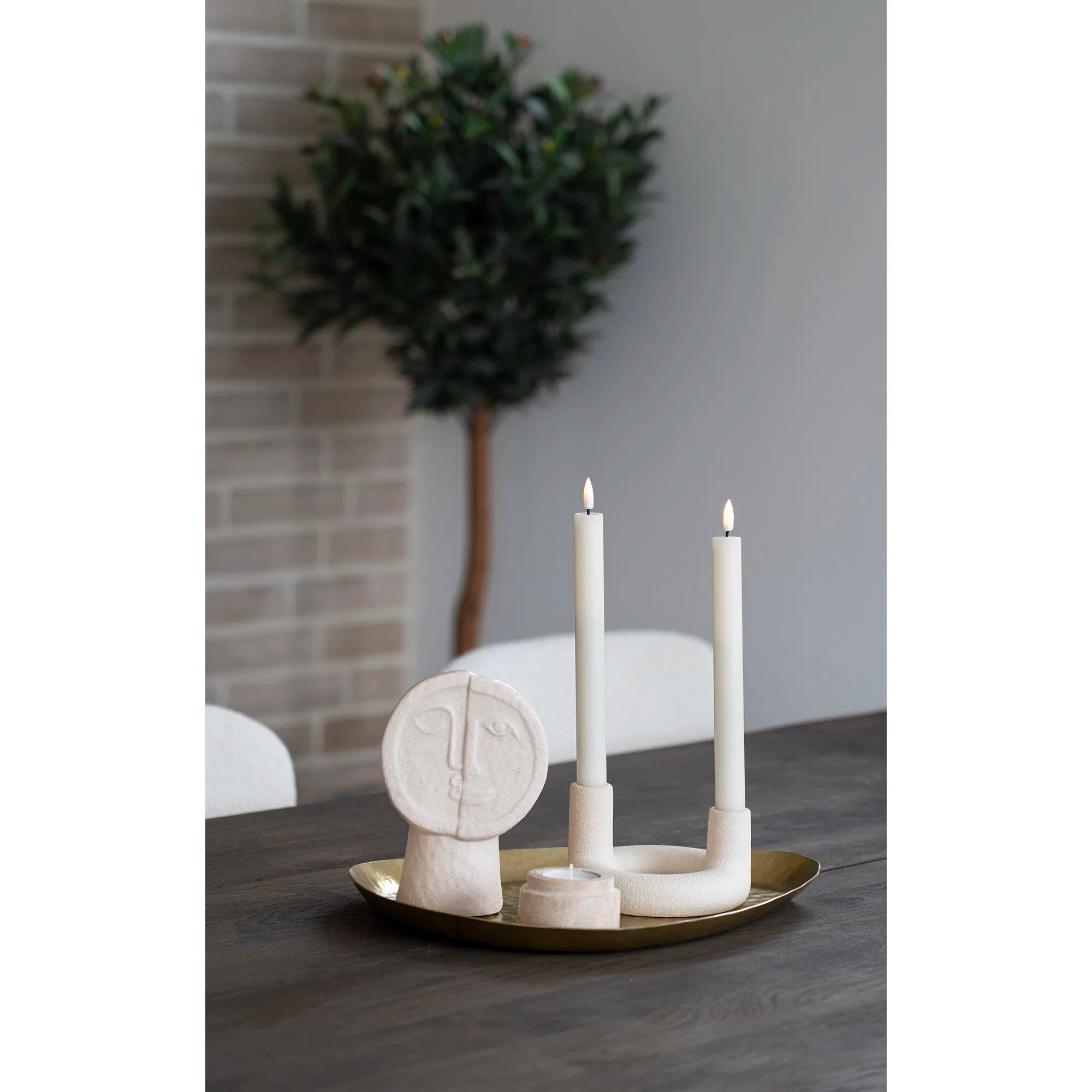 Candle holder "Ceramo Duo" – Ceramic in Beige