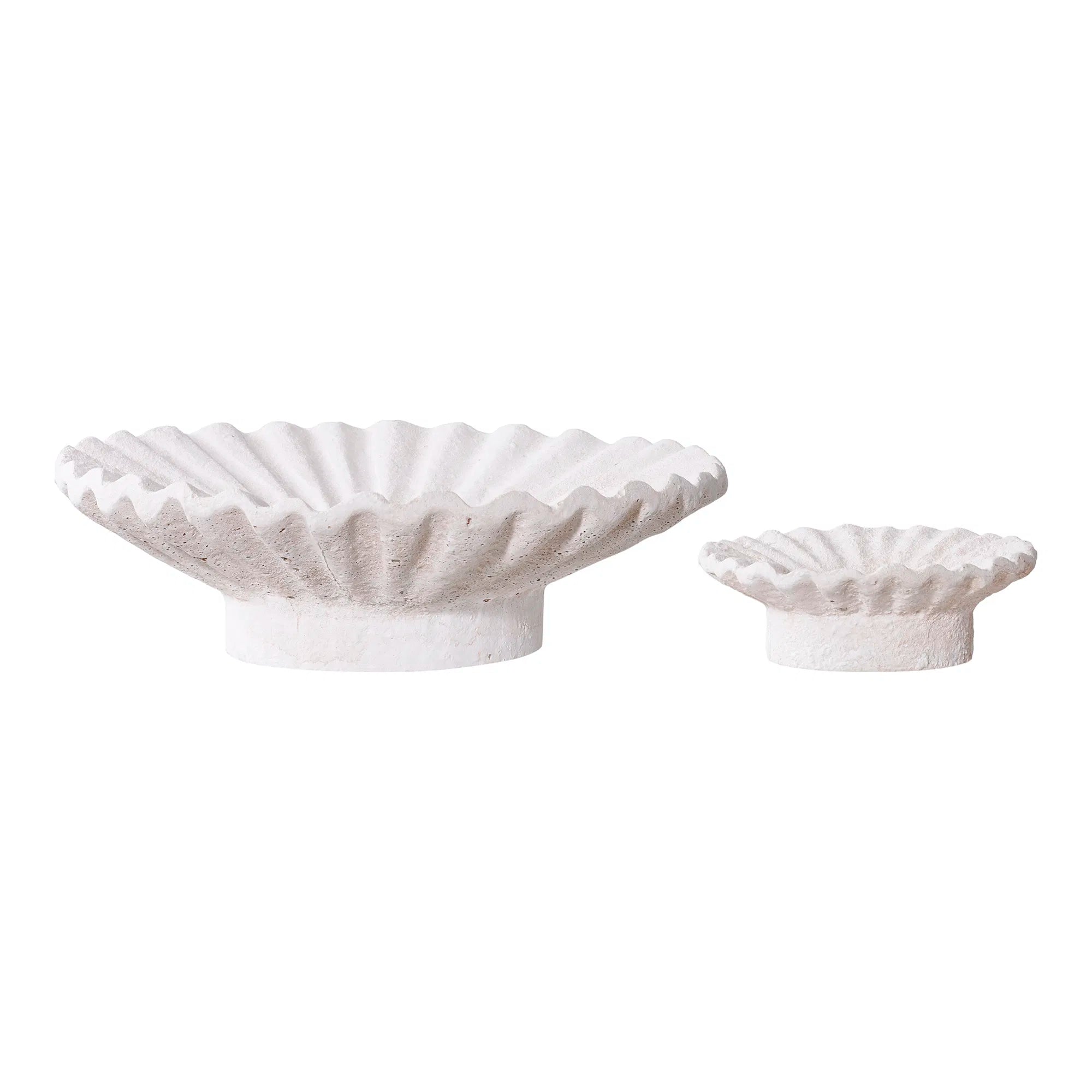 Candle Holder Set "Fiorina Duo" – Cement in White