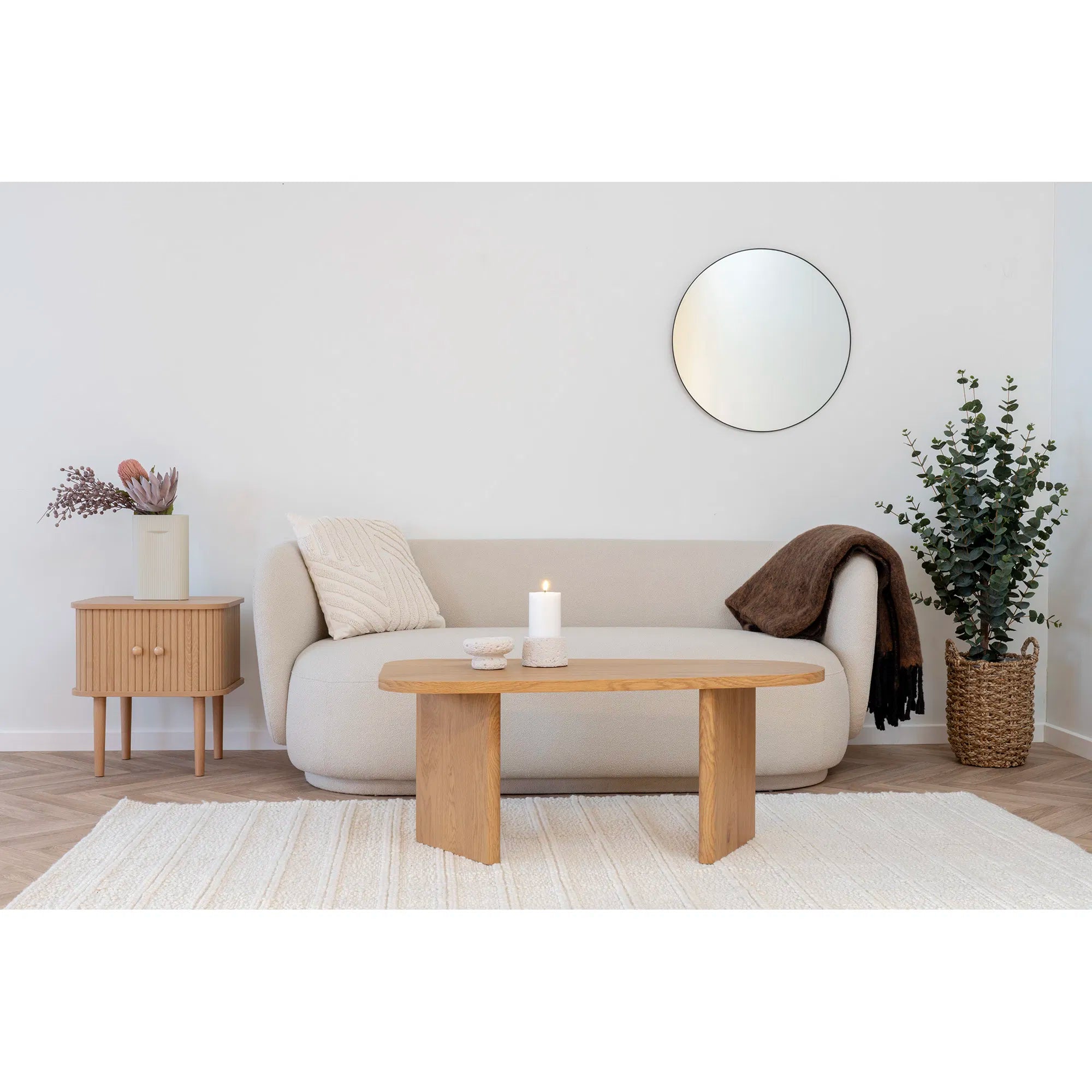 Candle holder set "Lunaro Duo" – Cement in Gray