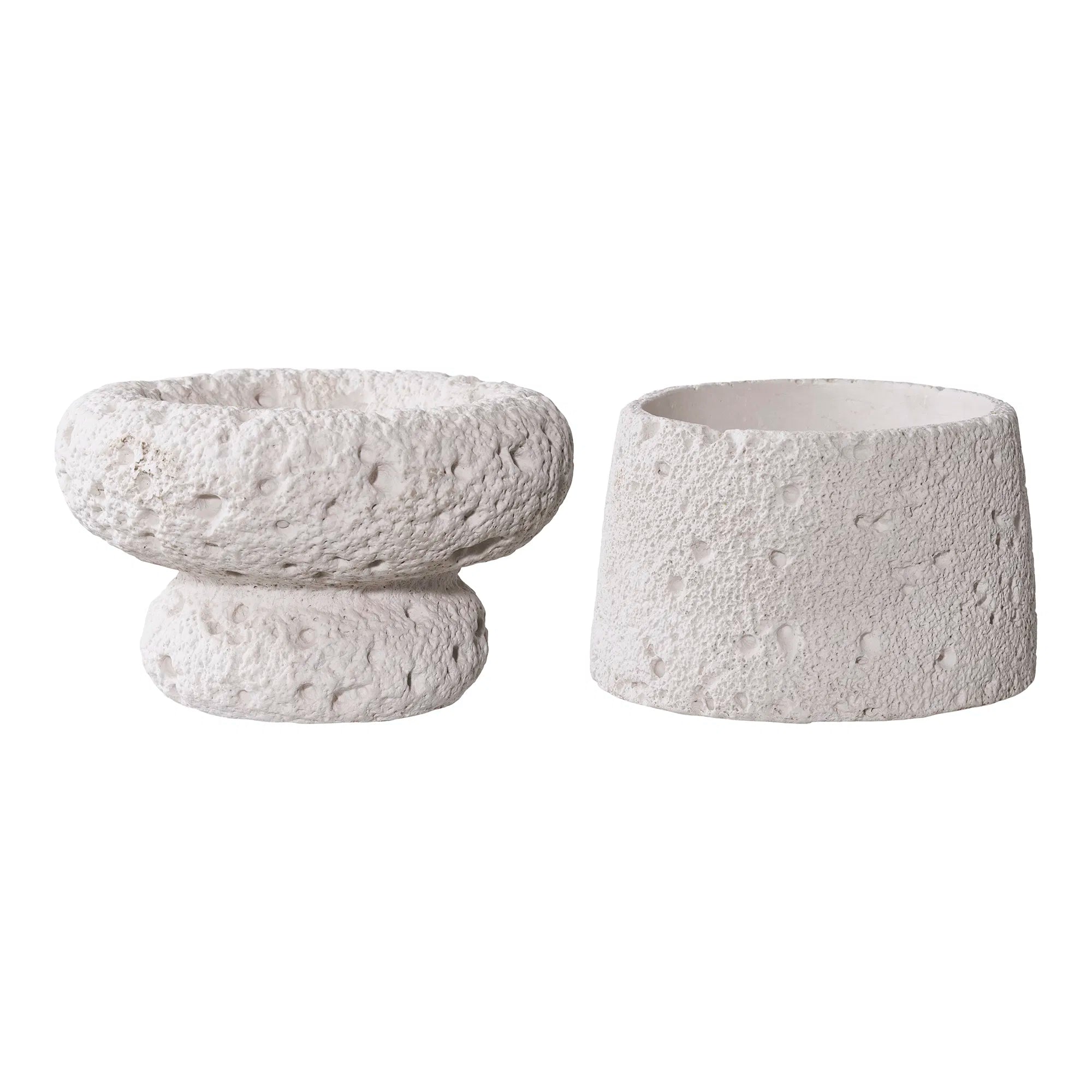Candle holder set "Lunaro Duo" – Cement in Gray