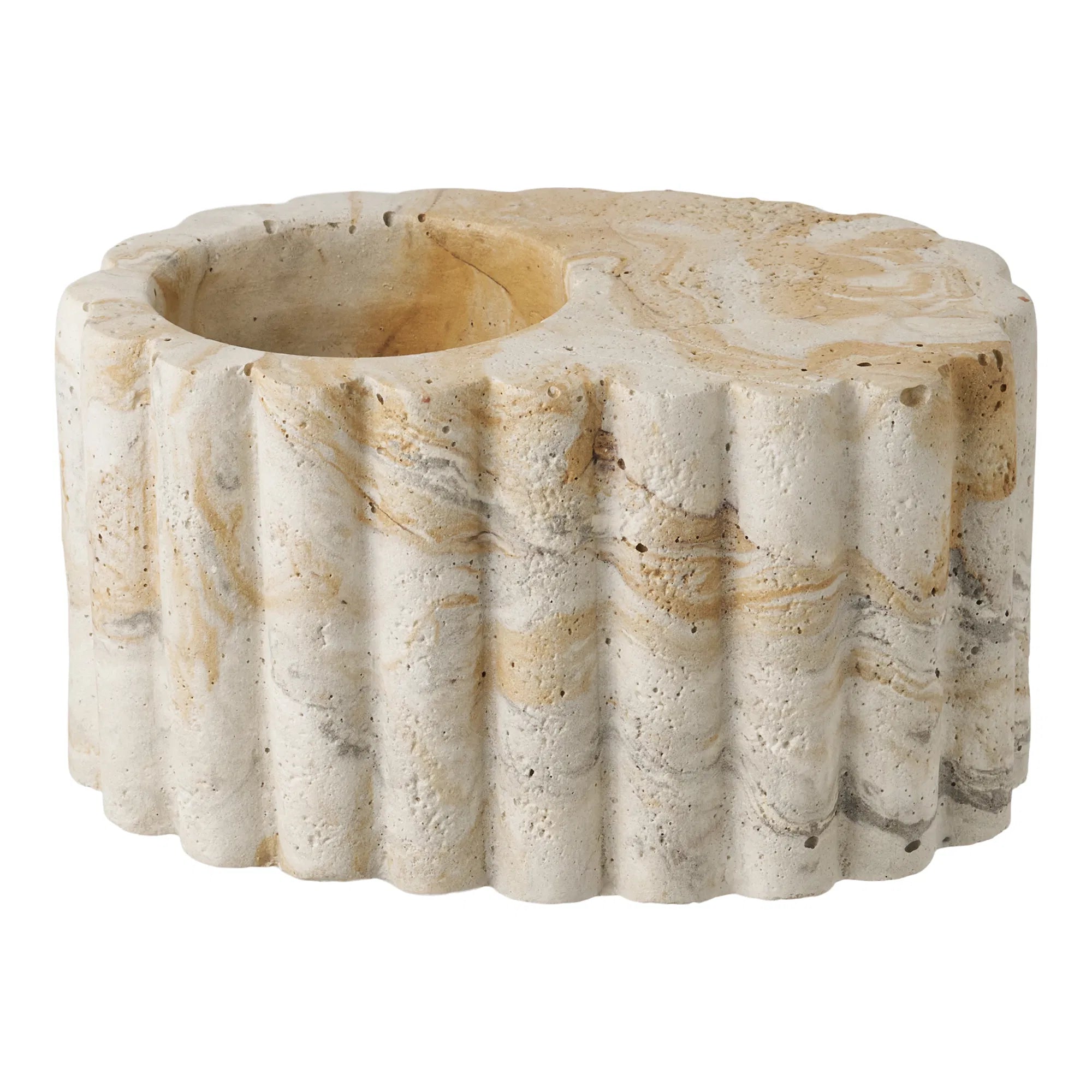 Candle holder "Cemento" – Cement in Brown/Beige