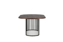 Manolo dining table - oval dining table with Black tabletop and walnut