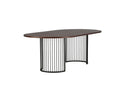 Manolo dining table - oval dining table with Black tabletop and walnut