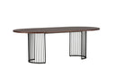 Manolo dining table - oval dining table with Black tabletop and walnut