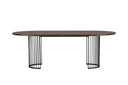 Manolo dining table - oval dining table with Black tabletop and walnut