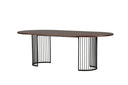 Manolo dining table - oval dining table with Black tabletop and walnut