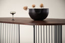 Manolo dining table - oval dining table with Black tabletop and walnut