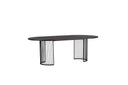 Manolo dining table - oval dining table with Black tabletop and walnut