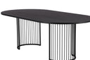 Manolo dining table - oval dining table with Black tabletop and walnut