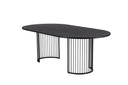 Manolo dining table - oval dining table with Black tabletop and walnut