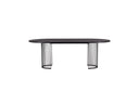 Manolo dining table - oval dining table with Black tabletop and walnut