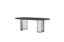Manolo dining table - oval dining table with Black tabletop and walnut