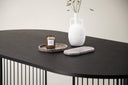 Manolo dining table - oval dining table with Black tabletop and walnut