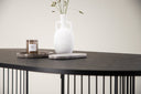 Manolo dining table - oval dining table with Black tabletop and walnut