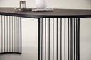 Manolo dining table - oval dining table with Black tabletop and walnut