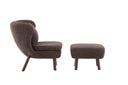 Designer lounge armchair Eldvik – teddy look Brown