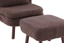 Designer lounge armchair Eldvik – teddy look Brown