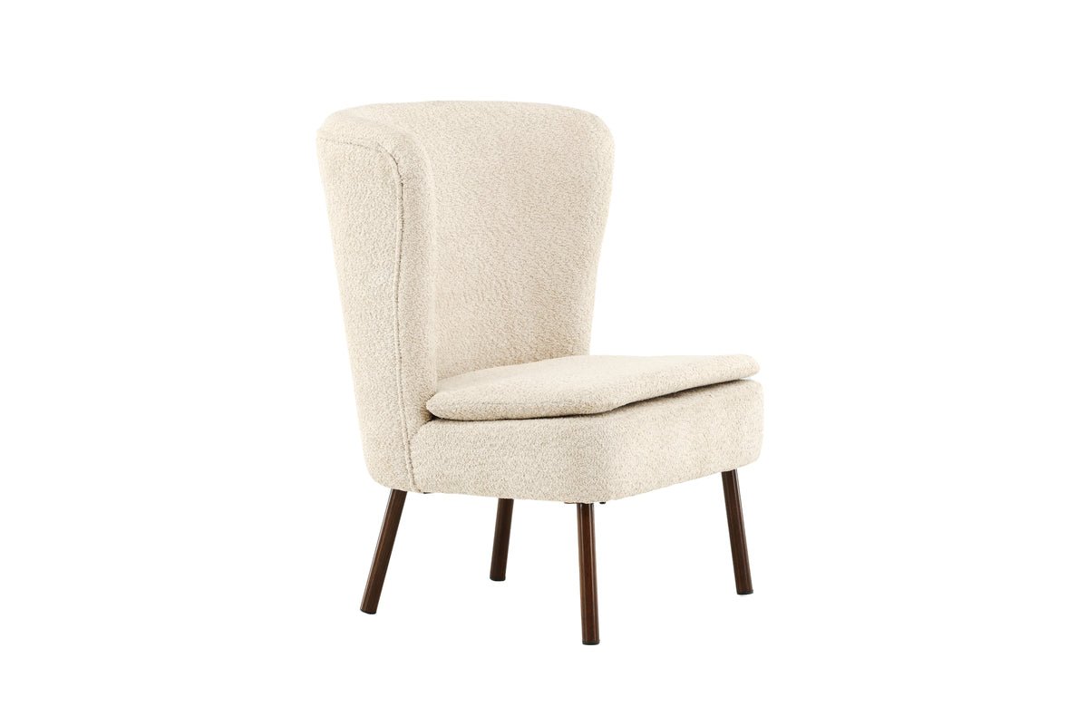 Armchair Hedwig - With beige polyester fabric