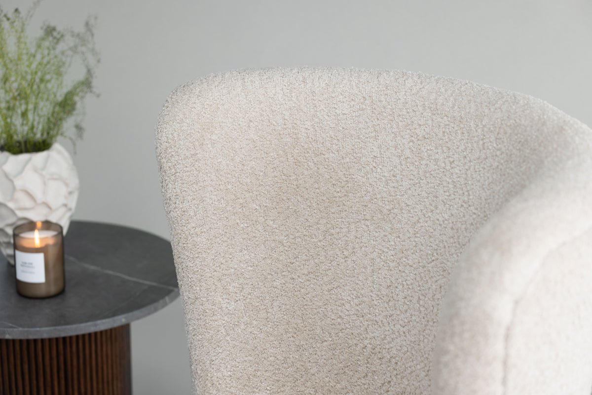 Armchair Hedwig - With beige polyester fabric