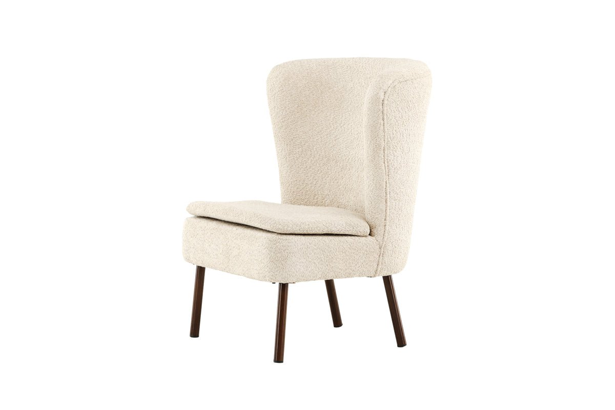 Armchair Hedwig - With beige polyester fabric