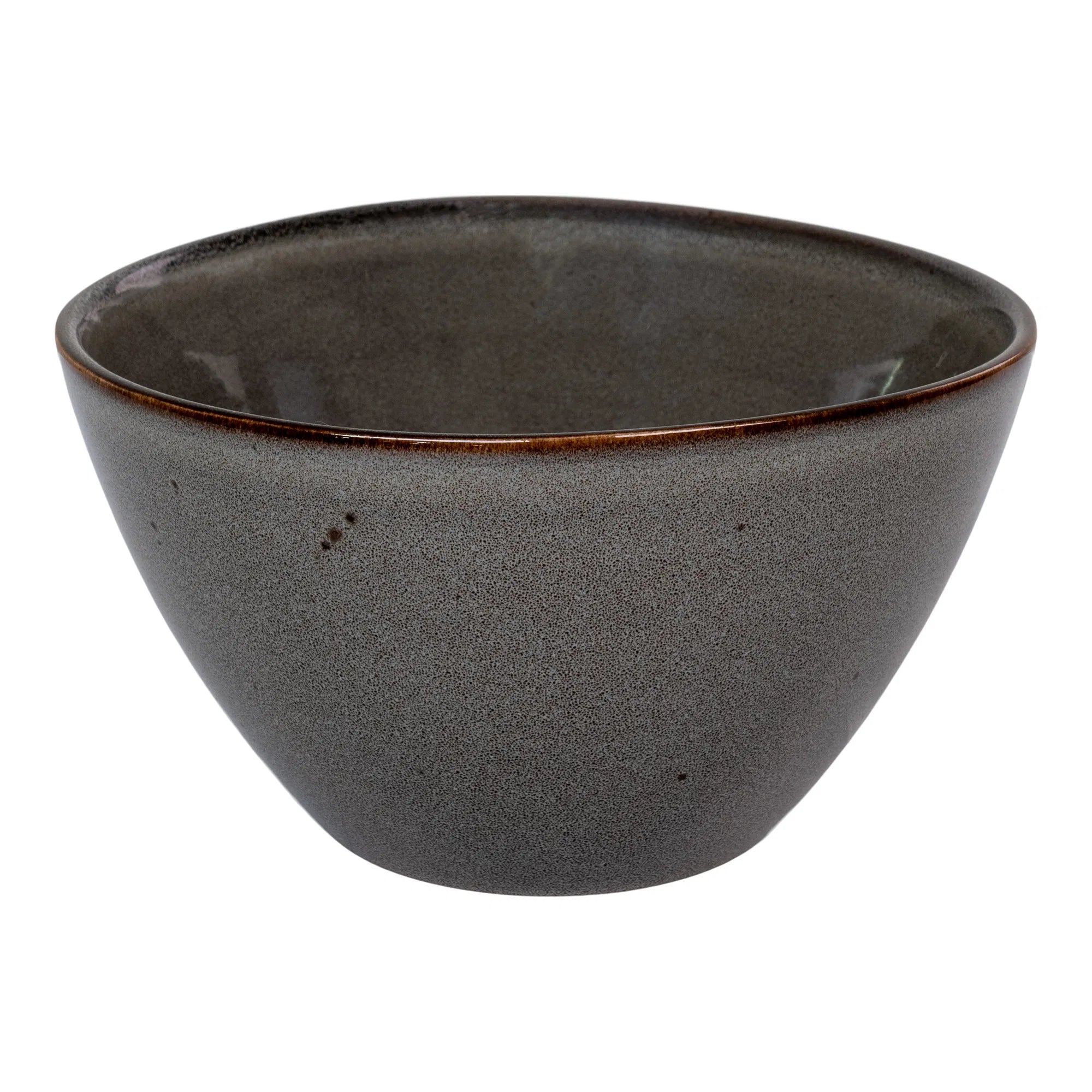 4-piece set bowl "Selma" – reactive glaze in gray-brown