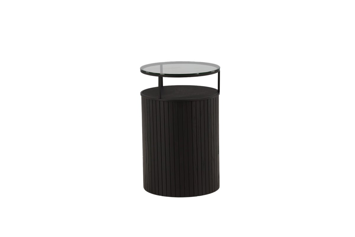 Side table Irina – in Black with round glass top