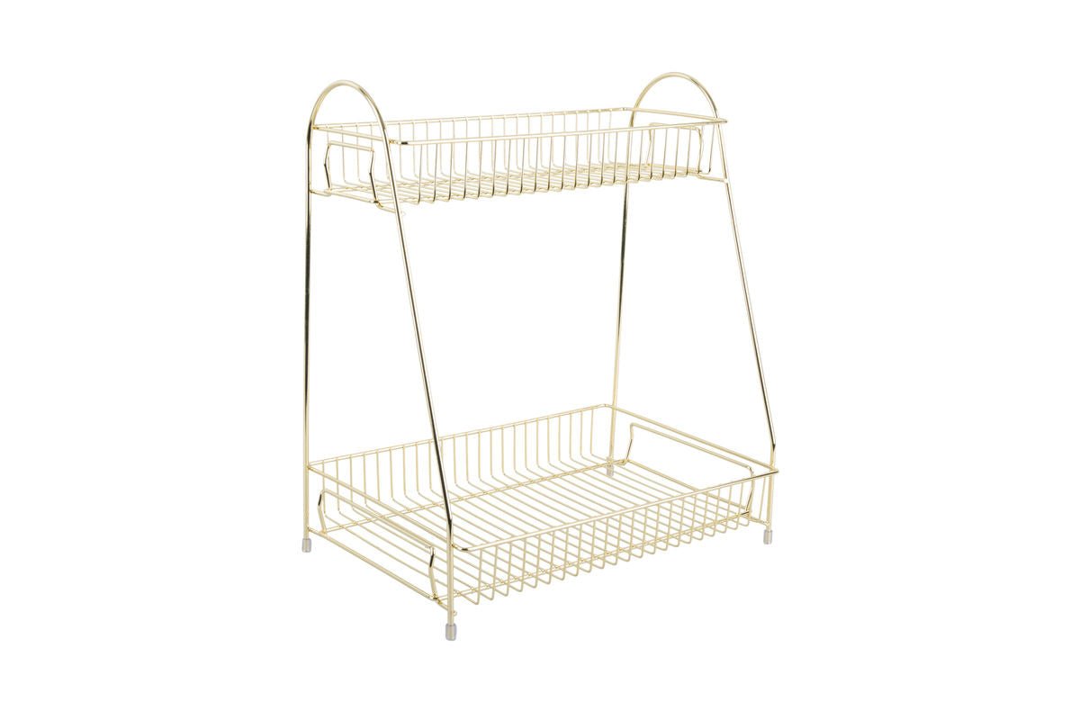 Orio Kitchen Shelf – Functional Iron Design in Gold