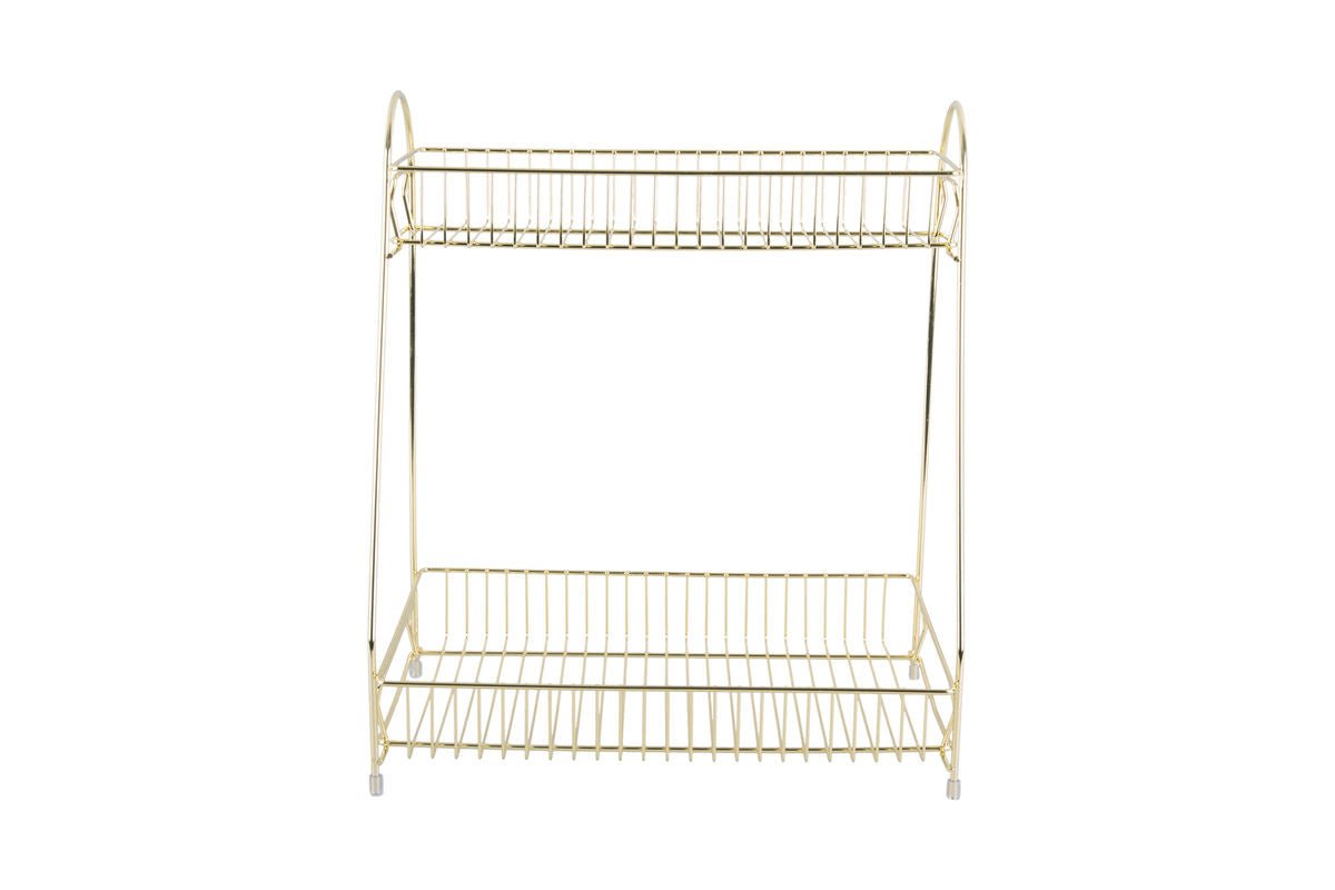 Orio Kitchen Shelf – Functional Iron Design in Gold