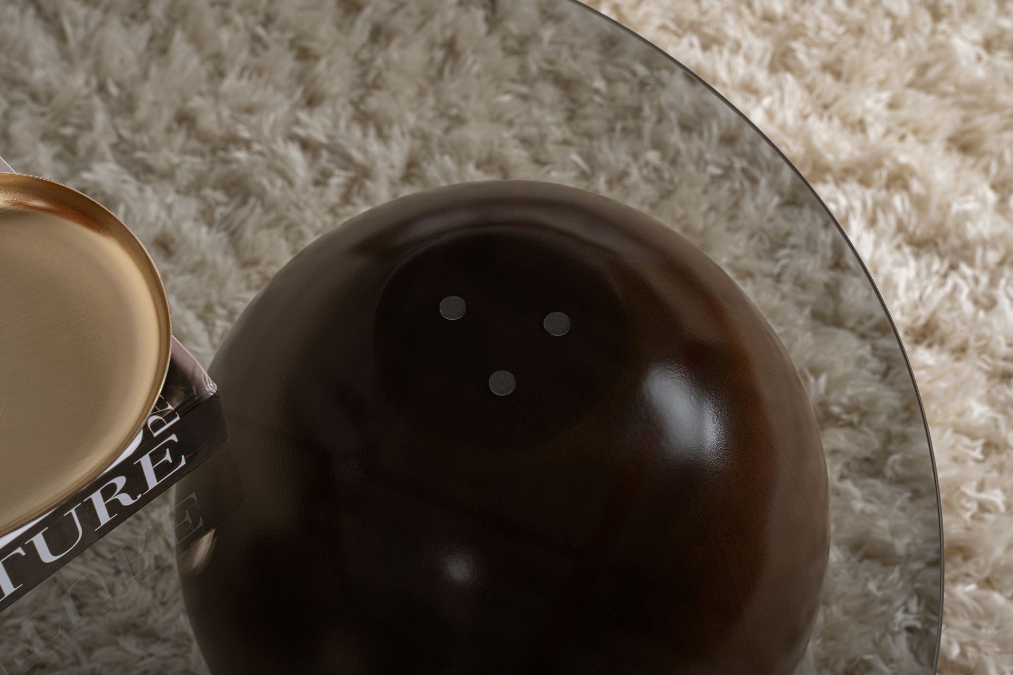 Coffee Table Belaro - with Curved Glass Top