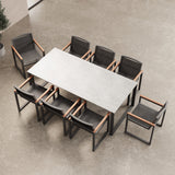 4er Set Vayla Gartenstuhl mit Armlehnen – Aluminium & Robinienholz | Aevora™ Kollektion
