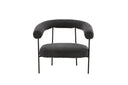 Designer Loungesessel Haga – Anthrazit, Bouclé mit Stahlgestell