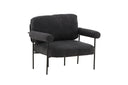 Designer Loungesessel Arvika – Anthrazit, Bouclé mit Stahlgestell
