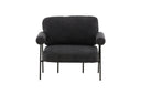Designer Loungesessel Arvika – Anthrazit, Bouclé mit Stahlgestell